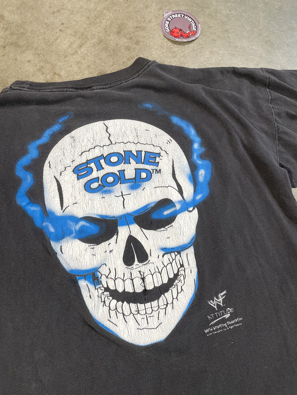 Vintage Stone Cold Steve Austin Flame Skull Tee L 22x27